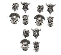 VILLCASE 3 Series Metal Skull Charms Large Hole Pendants Durable Alloy Jewelry Accessories For Diy Crafting 4 Piezas X 3