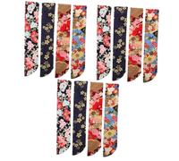 VILLCASE 3sets Bolsa De Ventilador Plegable Ventilador Portátil De Mano Casos Bolsa De Almacenamiento De De Papel Abanico De Encaje Japonés Barniz Brocado 4pcs*3