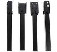 VILLCASE 4 Patas Plegables para Muebles de Hierro Negro, Fácil Instalación y Almacenamiento, Ideales para Mesas de Ordenador y Camas Abatibles