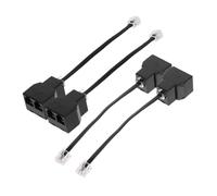VILLCASE 4 piezas Adaptador Telefónico Núcleos con Cable Desmontable Divisor de Línea Negro para Conexión Múltiple Hogares y Oficinas Accesorios para Teléfono