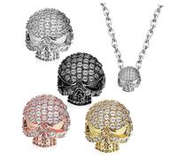 VILLCASE 4 Piezas Cuentas Calavera Metálicas para Manualidades Diy Espaciadores Ligeros y Duraderos para Collares y Pulseras Accesorios Únicos para Decoración Halloween