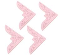 VILLCASE 4 Piezas Protector de Esquinas Decorativo para Libros Cubiertas de Esquinas de PU Color Rosa Accesorios Prácticos y Elegantes para Álbumes y Libros Diseño Antiguo y Duradero