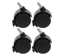 VILLCASE 4 Ruedas de Repuesto para Silla de Oficina 1.5 Pulgadas Freno Diseño Doble Rueda Tornillo M8x13 Mm Giratoria 360° para Muebles Escritorio y Estantería para Silla de Casa