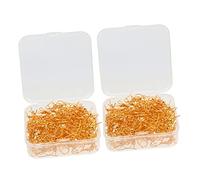 VILLCASE 400 Piezas Kit de Ganchos para Pendientes Diy Accesorios de Joyería Manual Ganchos de Hierro Dorado para Creación de Pendientes Apto para Principiantes y Adultos