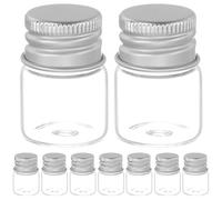 VILLCASE 48 Piezas Frascos Vacíos de Vidrio de 5ml con Tapa de Aluminio, Pequeños Recipientes Herméticos para Almacenamiento Fácil y Uso Multipropósito en Viajes y DIY