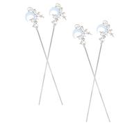 VILLCASE 4piezas Horquilla de Luna Vintage Moderna Palillos para Moños Hechos Mano Palillos Cabello Estilo Chino Joyería para Tocados de Novia Hanfu para Fiesta o Boda