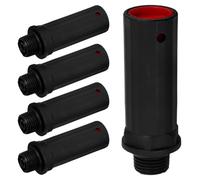 VILLCASE 5 Piezas Accesorios para Compresor de Aire Varilla de Respiración y Tapa de Llenado de Aceite, Material Abs Negro, Prevención de Rociado de Aceite para Uso Industrial