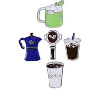 VILLCASE 5 Piezas Broche de Máquina de Café Pin de Mochila Estético Broche para Ropa Decorativo Pin de Solapa para Mujeres Diseño de Dibujos Animados Broches por Conjunto
