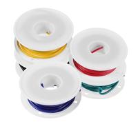 VILLCASE 5 Rollos Cable Eléctrico Blando de Cobre Estañado 18 Awg 5 Metros Aislamiento de Goma, Rendimiento Estable y Gran Conductividad para Conexiones Eléctricas Seguras
