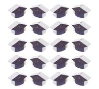 VILLCASE 50 Piezas Cuentas de Madera para Manualidades Forma de Birrete de Graduación, Lisas y Versátiles para Pulseras y Decoración DIY de 20x13x6 Mm