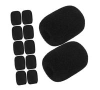 VILLCASE 50 Piezas Unidades Cubiertas de Espuma para Micrófono Lavalier y Auriculares Protector Antiviento Negro Mini Reducción de Ruido Seguro y Fácil Instalación para Enseñanza y