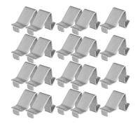 VILLCASE 50 Unidades Clips de Soporte para Estantería de Metal de Hierro Plata, Mini Abrazaderas para Armarios Soporte Estable, Ideales para Actualización de Espacio de Almacenamiento