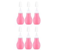 VILLCASE 6 Piezas Aspirador para Bebés, Aspirador de Moco Manual, Rosa, Pp, Tpe y Silicona, Mango Ergonómico y Succión Eficaz, para Recién Nacidos y Pequeños