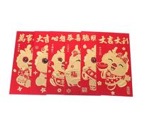 VILLCASE 6 Piezas Sobres Rojos Chinos Año Lunar Dragón Sobres de Dinero Suerte Decoración Festiva para Año