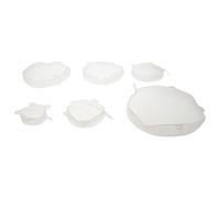 VILLCASE 6 Piezas Tapas de Silicona Elásticas y Herméticas para Alimentos Frescos, Cubiertas Redondas Flexibles de Silicona para Ollas y Platos, Aptas para Horno y Uso Exterior
