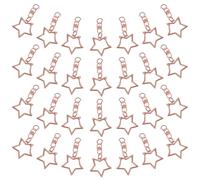 VILLCASE 60 Piezas Llaveros Metálicos con Cierre Giratorio Forma de Estrella de Cinco Puntas Rosa Dorado para Bricolaje Anillas Colgantes Resistentes para Llaves y Manualidades