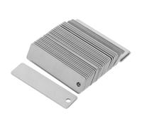 VILLCASE 60 Unidades Etiqueta Colgante Metálica de Acero Inoxidable en Forma Rectangular Superficie Pulida y Textura Metálica Moderna, Resistente a Roturas para Tiendas y Almacenes