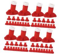 VILLCASE 64 Piezas Calcetines para Patas de Muebles Navideños Elásticos Antideslizantes para Sillas y Mesas Decoración Clásica para Suelo Vinilo