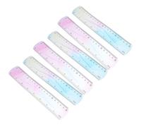 VILLCASE 6piezas Regla Flexible De Plástico De Regla De Gradiente para Útiles Escolares Herramienta De Medición De Borde Recto y Flexible Adultos para Escuela Hogar y Oficina