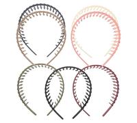 VILLCASE 7 Piezas Diadema Deportiva Antideslizante de Resina con Dientes para Lavado Facial y Cuidado Cutáneo, Bandas para Peinar Cabello Rizado con Comodidad Manos Libres para Adolescentes