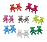 VILLCASE 8 pares Botones Ajustadores para Vaqueros con Diseño de Oso Hebillas Metálicas Desmontables y Ajustables para Cintura Suelta para Pantalones Faldas y Shorts sin Costuras ni