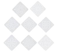 VILLCASE 8 Piezas Plantilla de Bordado y Plantilla de Patchwork, Plástico Blanco Reutilizable y Flexible, Fácil de Limpiar, para Pintar Cojines y Bolsas de Obsequio