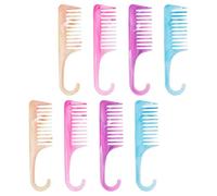 VILLCASE 8piezas Peine Curvo de Dientes Anchos para Separar el Cabello Desenredante de Plástico para Cabello Húmedo y Peine para Peinar Rizos para Mujeres y Hombres