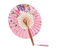 VILLCASE Abanico Redondo Estilo Chino y Japonés para Bodas Fiestas y Decoración Ventilador con Diseño Antiguo y Función de Accesorio para Danza y Fotografía