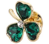 VILLCASE Accesorio de Trébol de Aleación y Cristal Verde para Ocasiones Casuales y Formales, Seguro y Versátil, Complemento de Moda para Familia y Personas Cercanas