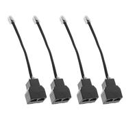 VILLCASE Adaptador Divisores Telefónicos Rj11 6p4c Desmontable de 4 Núcleos Rj14 Negro, Paquete de 4 Unidades para Conexión Simultánea en Telefonía Fija y Fax, Accesorio Práctico