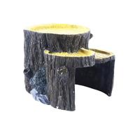 VILLCASE Adorno para Terrario de Reptiles en Resina Seguro para Peces Diseño de Mini Tocón para Esconderse y Decoración de Paisaje en Acuarios y Terrarios