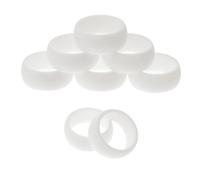 VILLCASE Anillo de Silicona para Hombre 8 Piezas Diseño Ergonómico Blanco, Seguro Piel, Adecuado para Actividades Deportivas y Uso Diario
