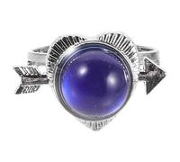 VILLCASE Anillo del Humor Ajustable Piedra Que Cambia de Color Según Temperatura para Mujer, Joyería Divertida para San Valentín y Uso Diario, Metal Cómodo y Diseño Abierto