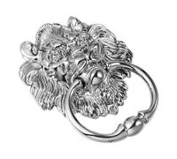 VILLCASE Anillo Plata de Tirador de Puerta Cabeza de León en Aleación de Zinc Diseño Antiguo y Decorativo, Resistente al Desgaste para Puertas Principales