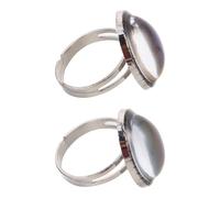 VILLCASE Anillos Vintage Ajustables para Mujer Anillo Ovalado Que Cambia de Color con Piedra Termocrómica Set de 2 Piezas para Uso Diario y Eventos