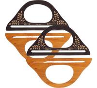 VILLCASE Asas de Madera en Forma de D Madera para Bolsos de Crochet 4 Piezas Mango de Repuesto 9,8x4,5x0,3 Pulgadas para Bolso de Mano para Crochet y Tote Bags