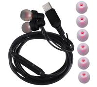 VILLCASE Auriculares Intraaurales Tipo C Cancelación de Ruido Conector USB-C Correr Almohadillas Cómodas Estéreo Estudiar Hacer Ejercicio Color Negro