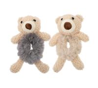 VILLCASE Bandas Cabello Forma de Oso 2 Piezas Pequeñas de Felpa para Niñas Uso Diario Colores
