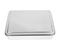 VILLCASE Bandeja para Hornear Acero Inoxidable con Tapa Bandeja para Tiramisu Fuente de Acero Inoxidable con Tapa para Almacenar y Servir Dulces Bizcochos y Postres