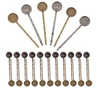 VILLCASE Bases Metálicas para Pinzas de Cabello 12 MM 40 Piezas en Color Bronce Antiguo y Negro Mate Accesorios para Manualidades y Creación de Horquillas DIY