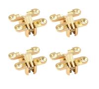 VILLCASE Bisagras de Aleación de Zinc Doradas, 4 Piezas, Bisagras Ocultas Plegables para Soporte de Mesa y Puertas de Muebles, Resistentes Oxidación, para Estantes y Gabinetes de Cocina