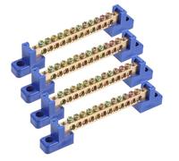 VILLCASE Bloque de Terminales de Cobre de 4 Piezas para Puesta a Tierra con Base, Alta Tolerancia a Temperatura y Cableado Simple para Conexiones Eléctricas Industriales