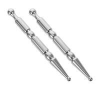 VILLCASE Bolígrafo de Masaje de Acero Inoxidable 2 Piezas Herramienta Manual para Acupresión Corporal y Facial Palo de Tejido Profundo para Reflexología y Terapia de Puntos Gatillo en