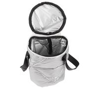 VILLCASE Bolsa aislante para el trabajo y escuela, diseño redondo de tela plata con cierre, protección contra frío para llevar alimentos