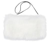 VILLCASE Bolsa Calentadora de Manos de Pelo Sintético Blanco, Manguito Acolchado Portátil para Invierno, Accesorio Cálido y Suave para Camping y Actividades al Aire Libre