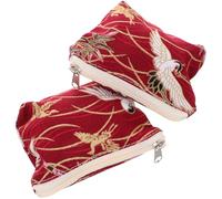 VILLCASE Bolsa Monedero Vintage de Algodón 2 Piezas, Pequeña Bolsa para Monedas y Llaves con Cremallera, Estilo Japonés Retro, Inserto Organizador Portátil para Viaje y Uso Diario
