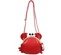 VILLCASE Bolso de Mano para Mujer Diseño Animal de Cangrejo, Cierre de Beso, Material PU Duradero, Color Rojo, Tamaño Compacto 17 X 15 CM, para Eventos Casuales