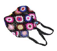 VILLCASE Bolso Tote Tejido a Mano de Ganchillo Negro Bolso de Mano Estético Tejido Adecuado para Playa Paseo y Uso Diario