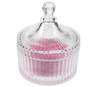 VILLCASE Borla de Polvo Rosa Agradable y Cómoda para Rostro y Cuerpo Extra Grande con Contenedor de Vidrio Diseño Femenino con Lazo Decorativo para Aplicación de Polvos