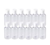 VILLCASE Botellas de Viaje Rellenables 75 Ml 24 Unidades para Champú Loción Gel Lavado Facial, Envases Portátiles y Ligeros para Deporte y Actividades al Aire Libre, Tapas Color Aleatorio